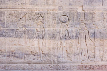 Socorros no templo de Filae, Assuão, Egipto