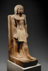 Striding Figure, c. 2575-2465 a.C. (quartzito pintado)