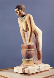 Modelo, de, um, mulher, fazer, cerveja, reino velho, (polychrome, stone)
