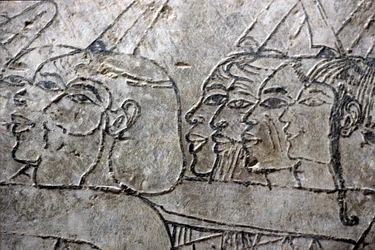 Antigo Egipto, Pintura mural, Cativos asiáticos, Estilo Amarna, Túmulo de Ramose, Vale dos Nobres, Tebas