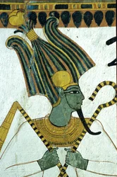 Antigo Egito, Pintura mural, , Osíris, Senhor do Submundo, Túmulo de Sennedjem, Tebas, Deir el Medina