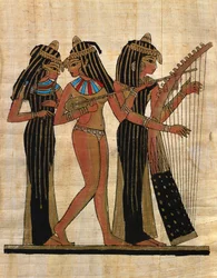 Arte egípcia; papiro egípcio: músicos; Coll Part