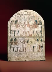Estela funerária, 156 aC (calcário pintado)