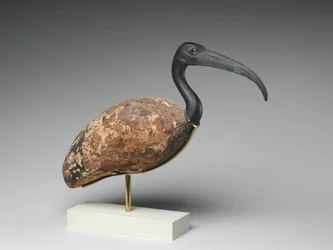 Ibis (madeira pintada e bronze, olhos de vidro)