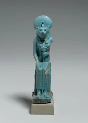 Figura sentada de Sekhmet, 305-30 aC (faiança vidrada)