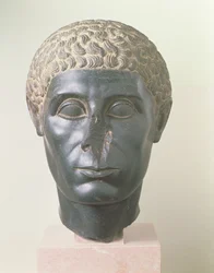 O Cabeça Negra do Brooklyn, possivelmente de Mitrahineh, Período Ptolemaico Tardio (c.50 aC) (diorito)