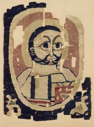 Fragmento de uma cabeça, copta (têxtil)