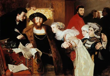Christian II assinando a sentença de morte de Torben Oxe