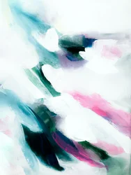 Abstrato em tons de azul-petróleo e rosa fluido