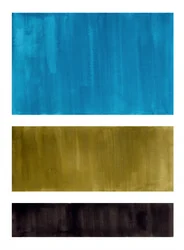 Blocos pintados de azul e dourado
