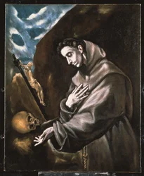 São Francisco de pé, em meditação (óleo sobre tela)