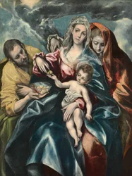 A Sagrada Família com Maria Madalena, c.1590-95 (óleo sobre tela)