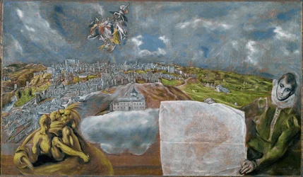 Vista e mapa de Toledo (pintura sobre tela)