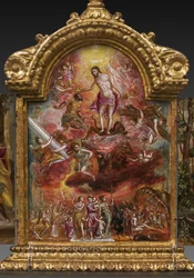 Altar Portátil: painel central representando uma alegoria do Cavaleiro Cristão, detalhe de 2384586 (tempera grassa no painel)