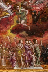 Altar portátil: painel central representando uma alegoria do Cavaleiro Cristão, detalhe de 2384586 (tempera grassa no painel)