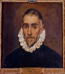 Retrato de um Cavalheiro Pintura de Domenikos Theotokopoulos dit El Greco (1541-1614) 1604 Sol. 0,64 x 0,51 m Madrid, Museu do Prado