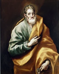 O Apotre Saint Peter. Pintura de Domenikos Theotokopoulos dit El Greco (1540-1614)