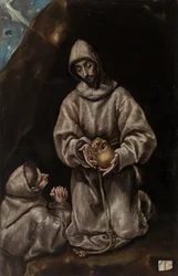 São Francisco e Irmão Leão Meditando sobre a Morte