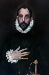 Um nobre com a mão no peito, c1577-1584