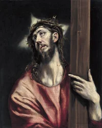 Cristo segurando a cruz