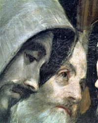 O Enterro do Conde Orgaz, de uma lenda de 1323, detalhe dos franciscanos, 1586-88 óleo sobre tela detalhe de 44.240