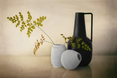 Natureza morta com vasos modernos