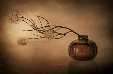 Natureza morta com vaso rústico