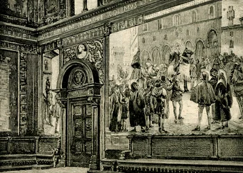 Os frescos da Sala Grande do Palácio dos Barnabitas, de Elia Bonci (1866-1953), Macerata, Marche, Itália
