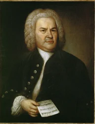 Johann Sebastian Bach, compositor alemão (óleo sobre tela)