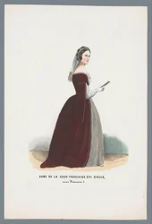 Dame de la cour Francaise XVI Siècle, sous François I (título sobre o objecto)