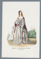 Dame de la cour Francaise XVI Siècle, sous François I (título sobre o objecto)