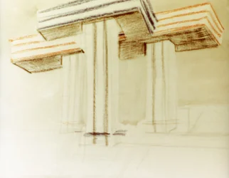 Desenho de projeto para o edifício proposto wolkenbugel (nuvem-ferro) por el lissitzky (lazar markovich lissitzky) que nunca foi construído
