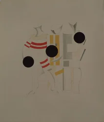 Desportistas. Estatueta para a ópera Vitória sobre o sol de A. Kruchenykh, 1920-1921