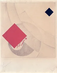 Estudo para &39;Este é o fim&39; da &39;História dos Dois Quadrados&39;, 1920 (lápis e guache sobre papel)