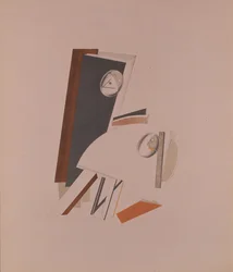 Os covardes. Estatueta para a ópera Vitória sobre o sol de A. Kruchenych, 1920-1921