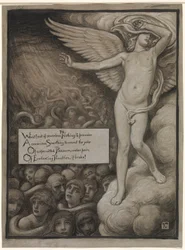 (Ilustração para o Rubáiyát de Omar Khayyám) O amor encolhe-se assustado à vista do inferno