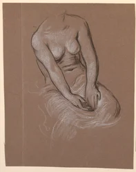 Desenho, Estudo do tronco feminino, ca. 1885