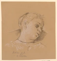 Desenho, Cabeça de uma rapariga italiana, ca. 1885