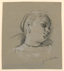 Desenho, Cabeça de uma rapariga italiana, ca. 1885
