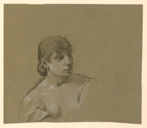 Desenho, Retrato de uma jovem mulher, ca. 1885