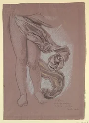Desenho, Estudo do drapeado de "Fortune", ca. 1877