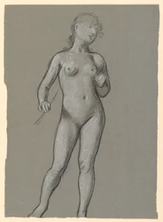 Desenho, Estudo de um nu feminino, ca. 1885