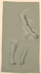 Desenho, pormenores de figuras, ca. 1885