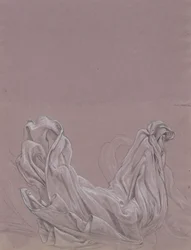 Estudos de figuras (recto); Estudo de Drapery (verso)