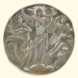 Estudo para o Centro Tondo de Huntington Ceiling - Apollo and the Four Seasons