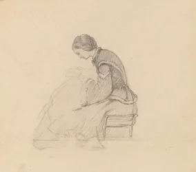 Estudo de uma menina lendo, c. 1858.