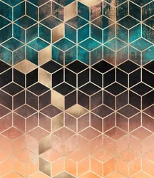 Padrão geométrico em ombre dourado