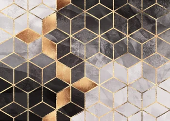 Cubos de mármore dourado