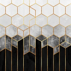 Hexágonos dourados com gradiente