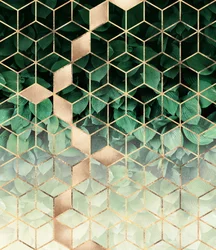 Folhas geométricas em ouro verde